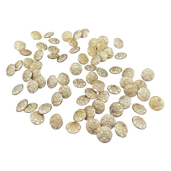 vtg Lot 8 Large 1" Military WW2 Waterbury Uniform Brass Buttons Shank Eagle Army - Picture 1 of 6